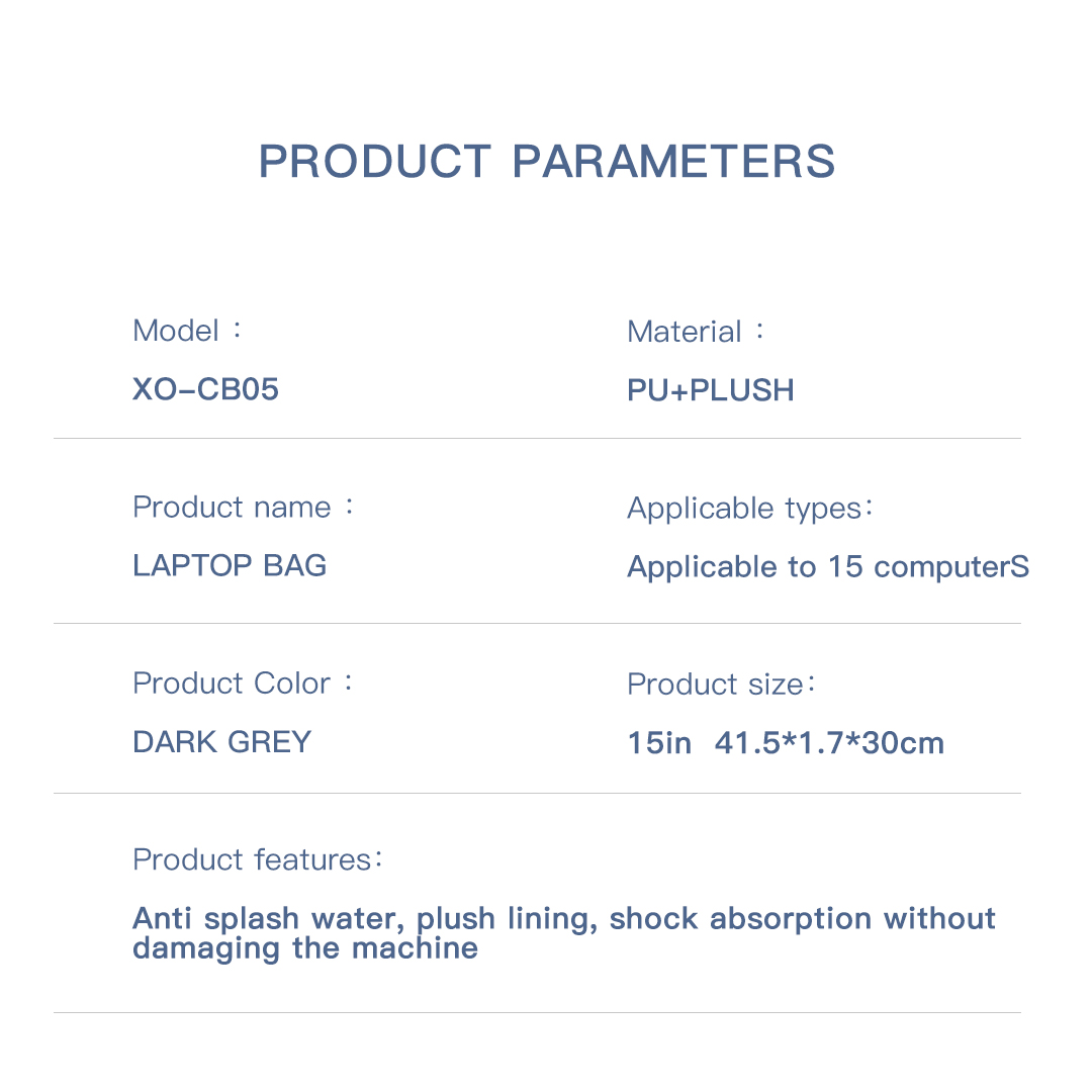 XO CB05 Τσάντα Λάπτοπ (15 ίντσες) XO CB05 Τσάντα Λάπτοπ (15 ίντσες) - Image 10