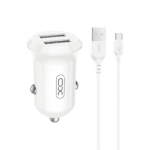 XO CC67 Mini Smart Φορτιστής Αυτοκινήτου με 2 Θύρες USB 2.4A και Καλώδιο Type-C (NB103)