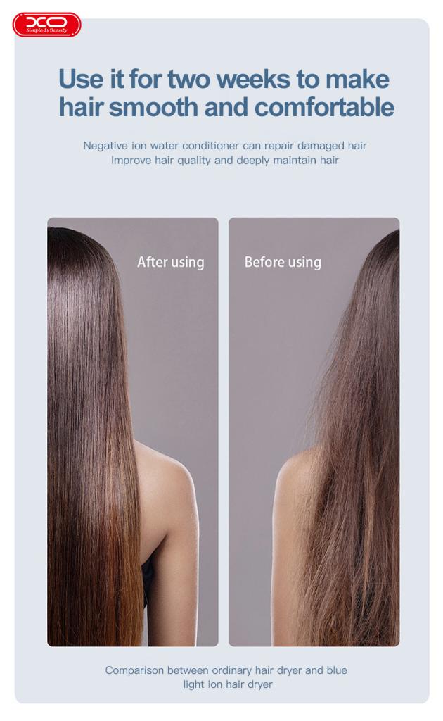 XO CF2 1600W Πιστολάκι Μαλλιών Ταξιδίου Μπλέ XO CF2 1600W Πιστολάκι Μαλλιών Ταξιδίου Μπλέ - Image 7