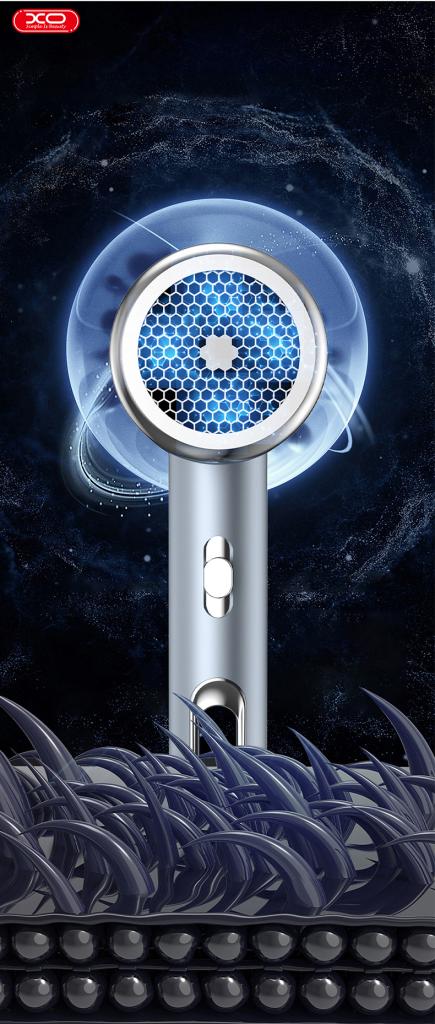 XO CF2 1600W Πιστολάκι Μαλλιών Ταξιδίου Μπλέ XO CF2 1600W Πιστολάκι Μαλλιών Ταξιδίου Μπλέ - Image 9