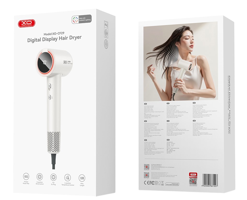 XO CF29 Πιστολάκι Μαλλιών Υψηλής Ταχύτητας με Ψηφιακή Οθόνη XO CF29 Πιστολάκι Μαλλιών Υψηλής Ταχύτητας με Ψηφιακή Οθόνη - Image 4