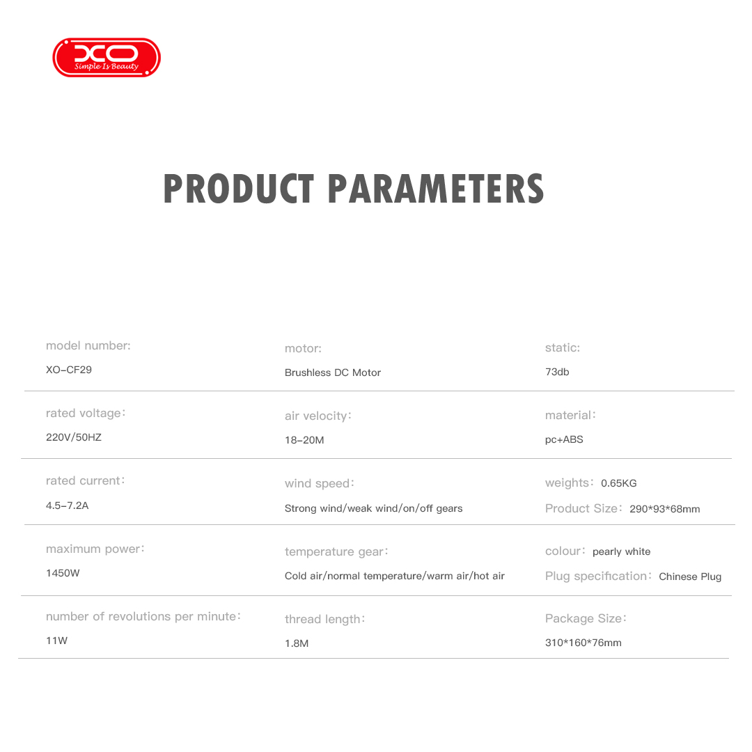 XO CF29 Πιστολάκι Μαλλιών Υψηλής Ταχύτητας με Ψηφιακή Οθόνη XO CF29 Πιστολάκι Μαλλιών Υψηλής Ταχύτητας με Ψηφιακή Οθόνη - Image 5