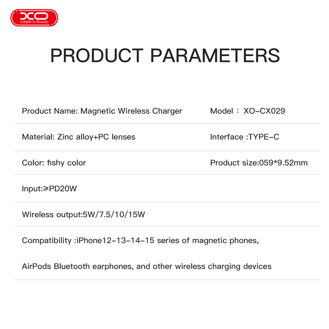 XO CX029 QI2 Μαγνητικός Ασύρματος Φορτιστής 15W XO CX029 QI2 Μαγνητικός Ασύρματος Φορτιστής 15W - Image 6