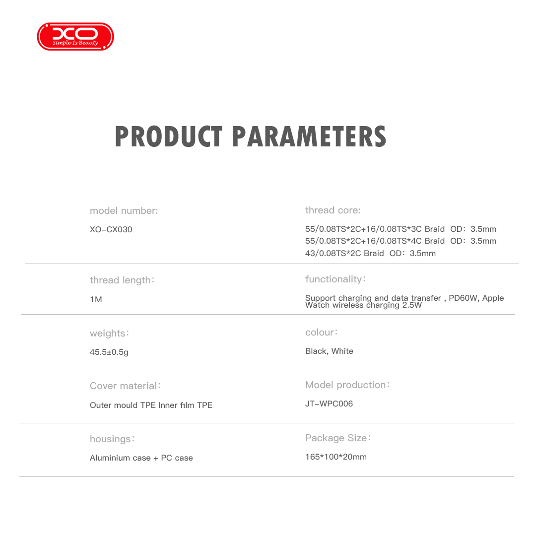XO CX030 Type-c σε Type-c + Καλώδιο Φόρτισης Apple Ρολογιού Μαύρο XO CX030 Type-c σε Type-c + Καλώδιο Φόρτισης Apple Ρολογιού Μαύρο - Image 4
