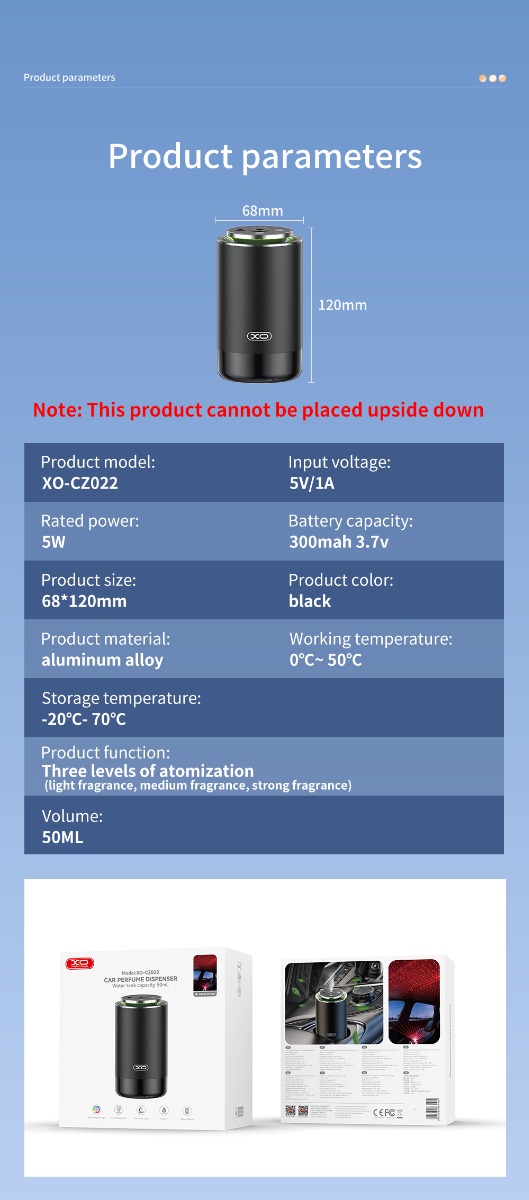 XO CZ022 Αρωματικός Υγραντήρας Αυτοκινήτου XO CZ022 Αρωματικός Υγραντήρας Αυτοκινήτου - Image 7