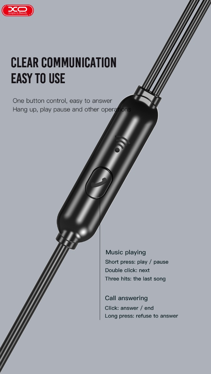 XO EP37 In-ear Handsfree 1.15μ Άσπρο XO EP37 In-ear Handsfree 1.15μ Άσπρο - Image 2