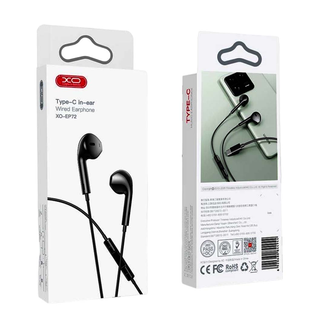 XO EP72 2ης Γενιάς Type-C Handsfree Μαύρο με Ψηφιακή Αποκωδικοποίηση XO EP72 2ης Γενιάς Type-C Handsfree Μαύρο με Ψηφιακή Αποκωδικοποίηση - Image 4