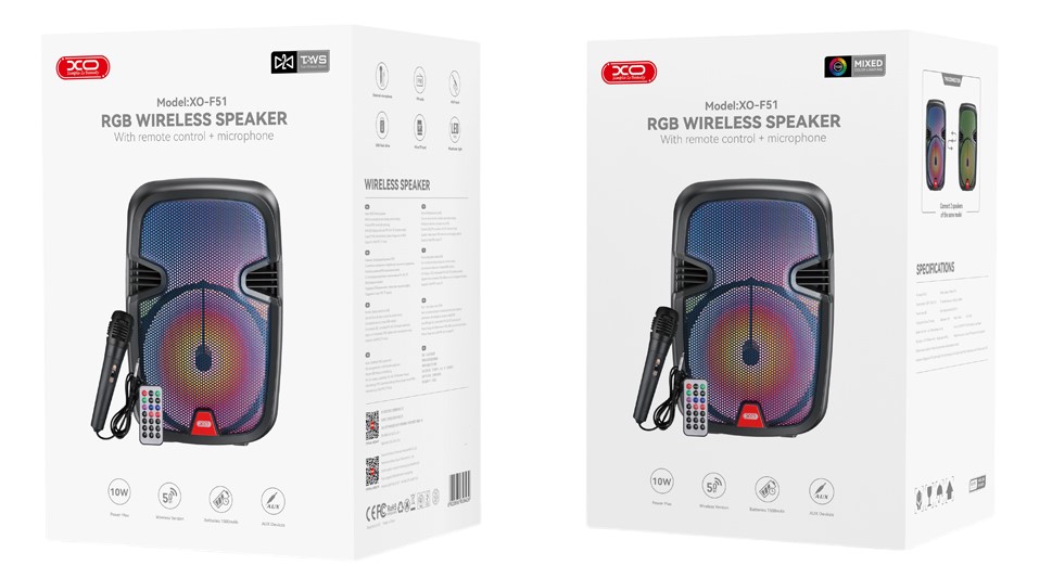 XO F51 Colored Jade Εξωτερικό Ηχείο RGB Bluetooth 10W XO F51 Colored Jade Εξωτερικό Ηχείο RGB Bluetooth 10W - Image 7