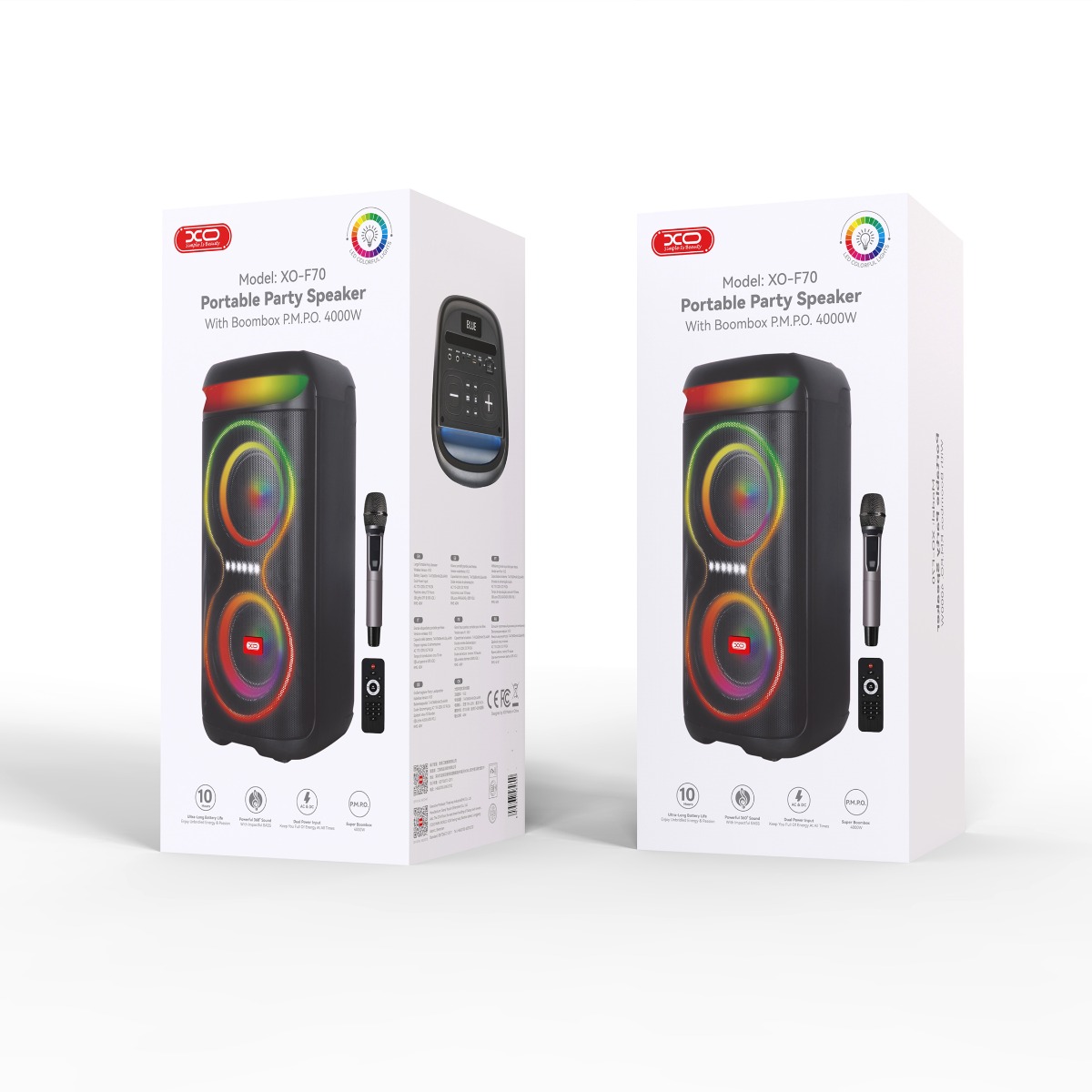 XO F70 Διπλό Ηχείο Bluetooth AC & DC 6.5 RGB 40W XO F70 Διπλό Ηχείο Bluetooth AC & DC 6.5 RGB 40W - Image 4