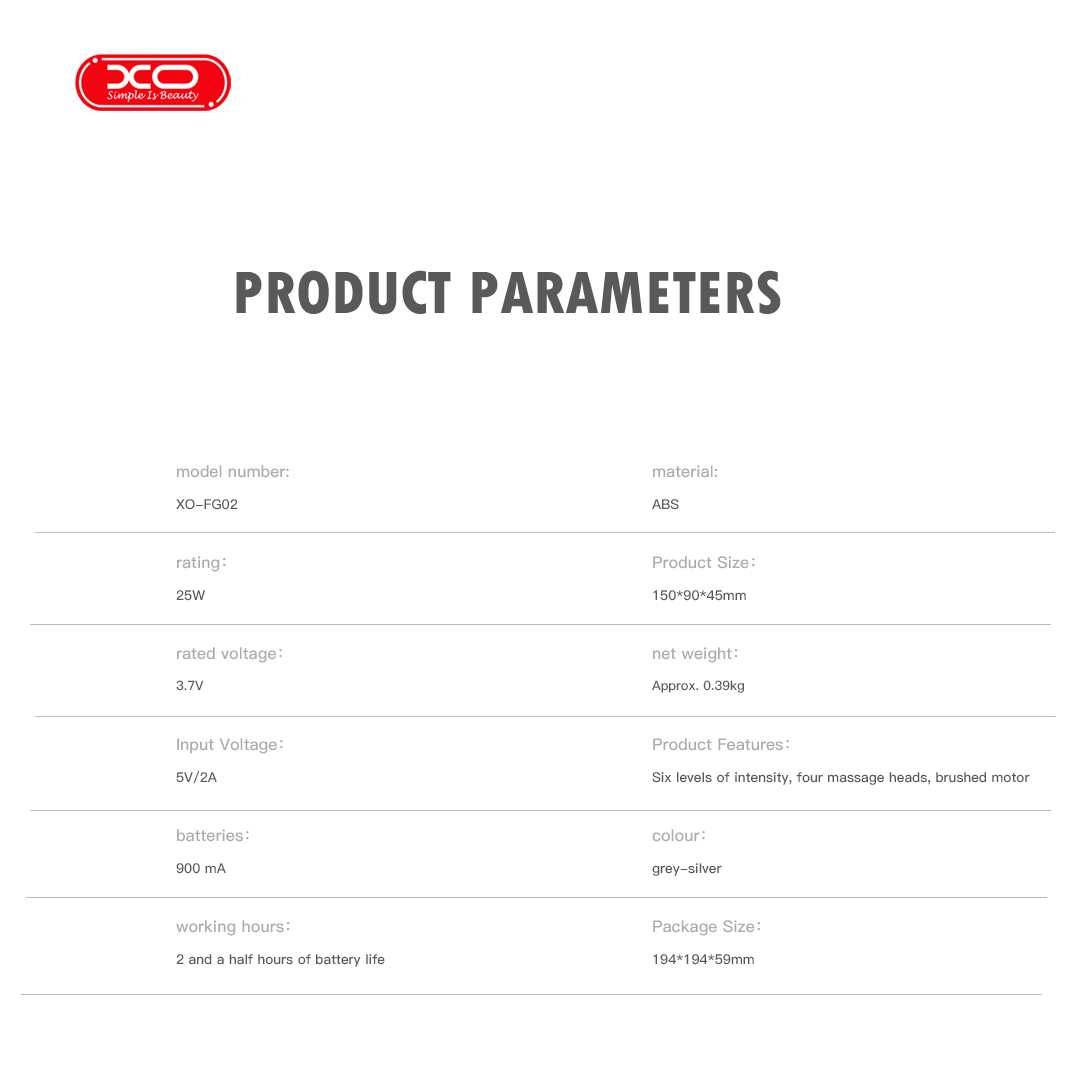 XO FG02 Συσκευή Μασάζ Περιτονίας (Fascia Gun) XO FG02 Συσκευή Μασάζ Περιτονίας (Fascia Gun) - Image 4