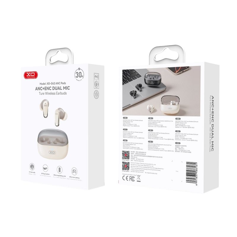 XO G42 Earbuds ANC & ENC με Dual-Mic TWS Μπεζ XO G42 Earbuds ANC & ENC με Dual-Mic TWS Μπεζ - Image 3