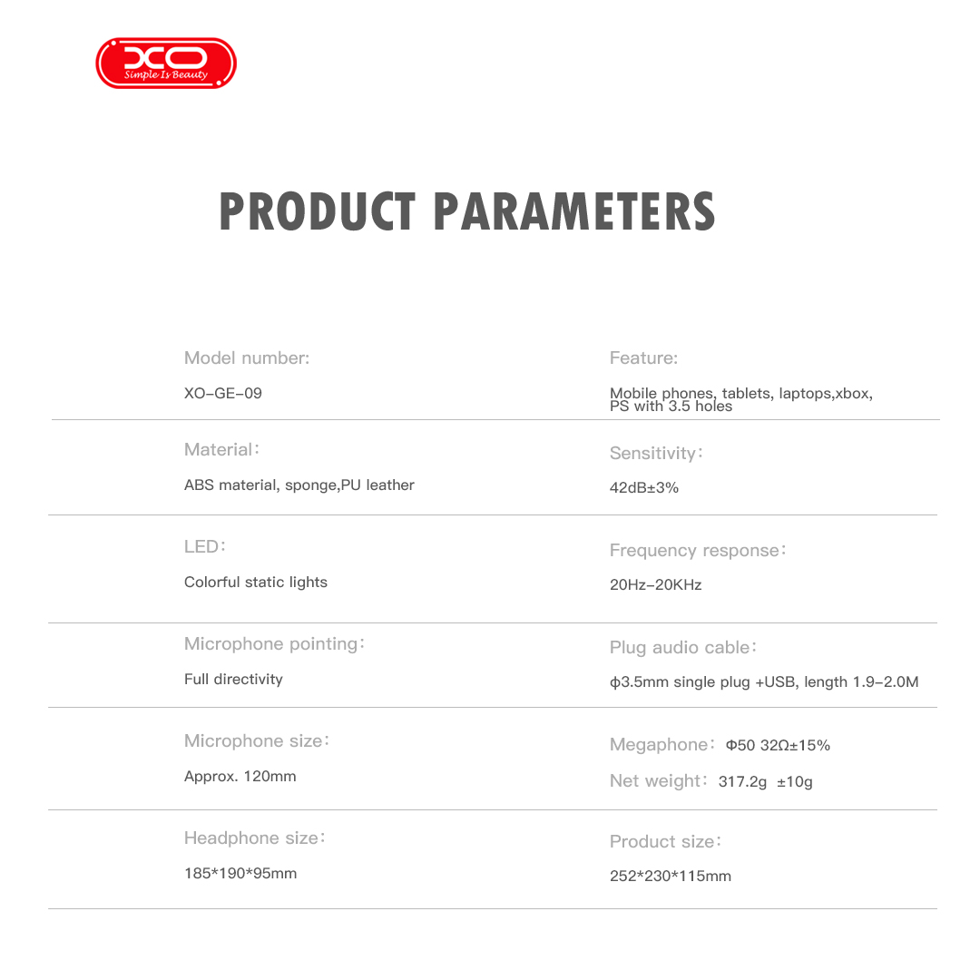 XO GE-09 Static RGB Mic Game Ακουστικά USB+3.5 (με καλώδιο προσαρμογέα) XO GE-09 Static RGB Mic Game Ακουστικά USB+3.5 (με καλώδιο προσαρμογέα) - Image 5