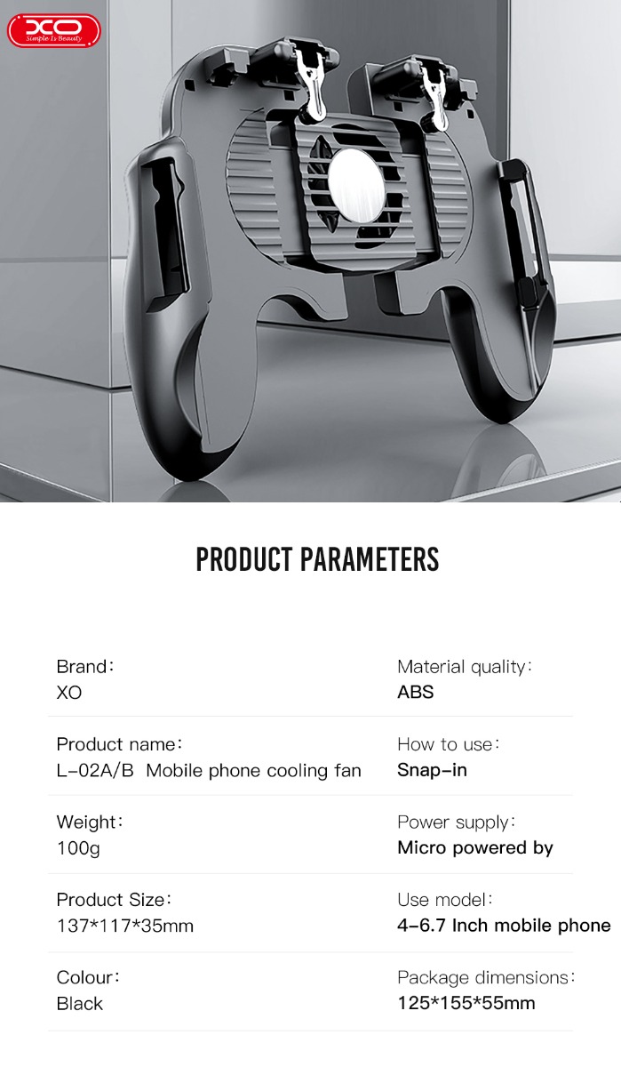 XO-H6B Ασύρματο Gamepad Με Ψύκτρα (με μπαταρία) XO-H6B Ασύρματο Gamepad Με Ψύκτρα (με μπαταρία) - Image 2