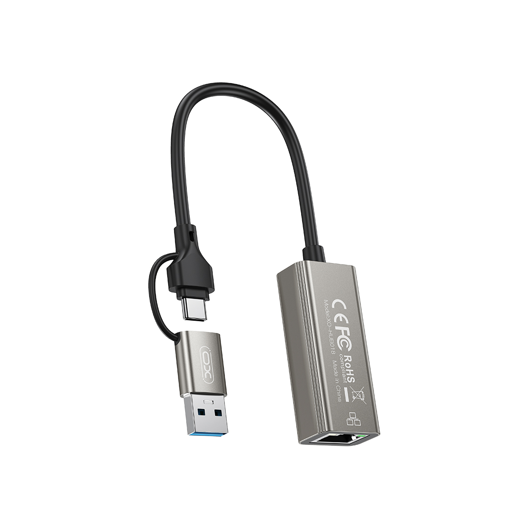 XO HUB018 Αντάπτορας Δικτύου USB σε Type-C 2-σε-1 RJ45 100Mbs XO HUB018 Αντάπτορας Δικτύου USB σε Type-C 2-σε-1 RJ45 100Mbs - Image 2