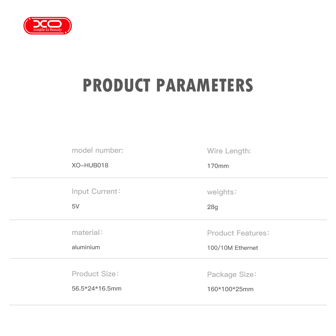 XO HUB018 Αντάπτορας Δικτύου USB σε Type-C 2-σε-1 RJ45 100Mbs XO HUB018 Αντάπτορας Δικτύου USB σε Type-C 2-σε-1 RJ45 100Mbs - Image 5