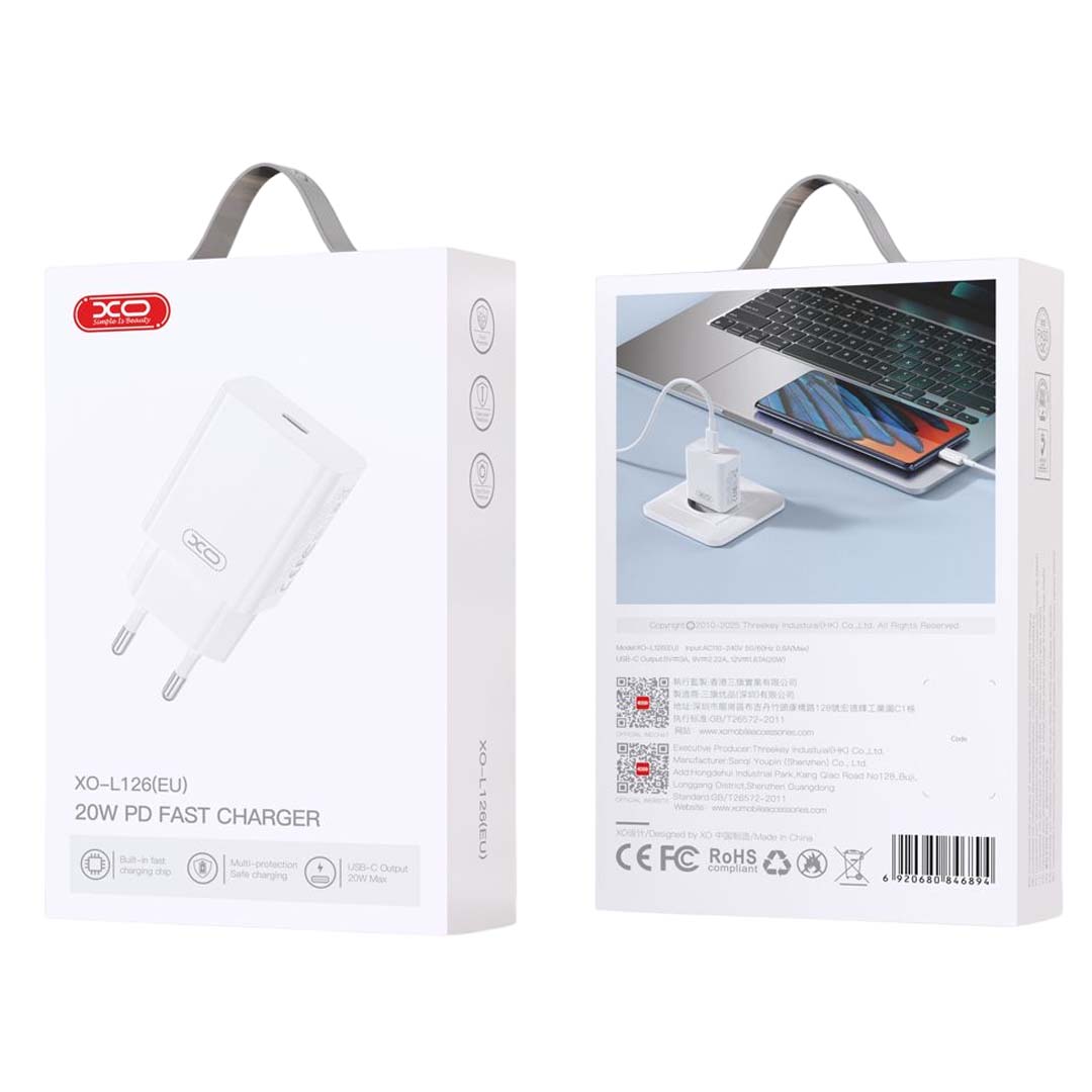 XO L126 USB-C PD20W Fast Charging Charger XO L126 USB-C PD20W Fast Charging Charger - Image 4