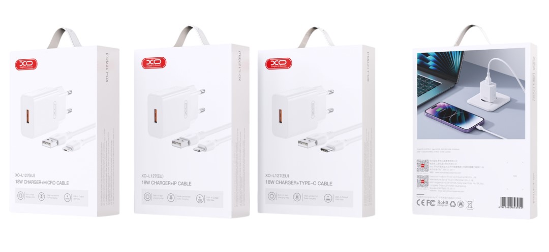 XO L127 USB-A QC18W Φορτιστής Γρήγορης Φόρτισης με Micro Καλώδιο XO L127 USB-A QC18W Φορτιστής Γρήγορης Φόρτισης με Micro Καλώδιο - Image 2