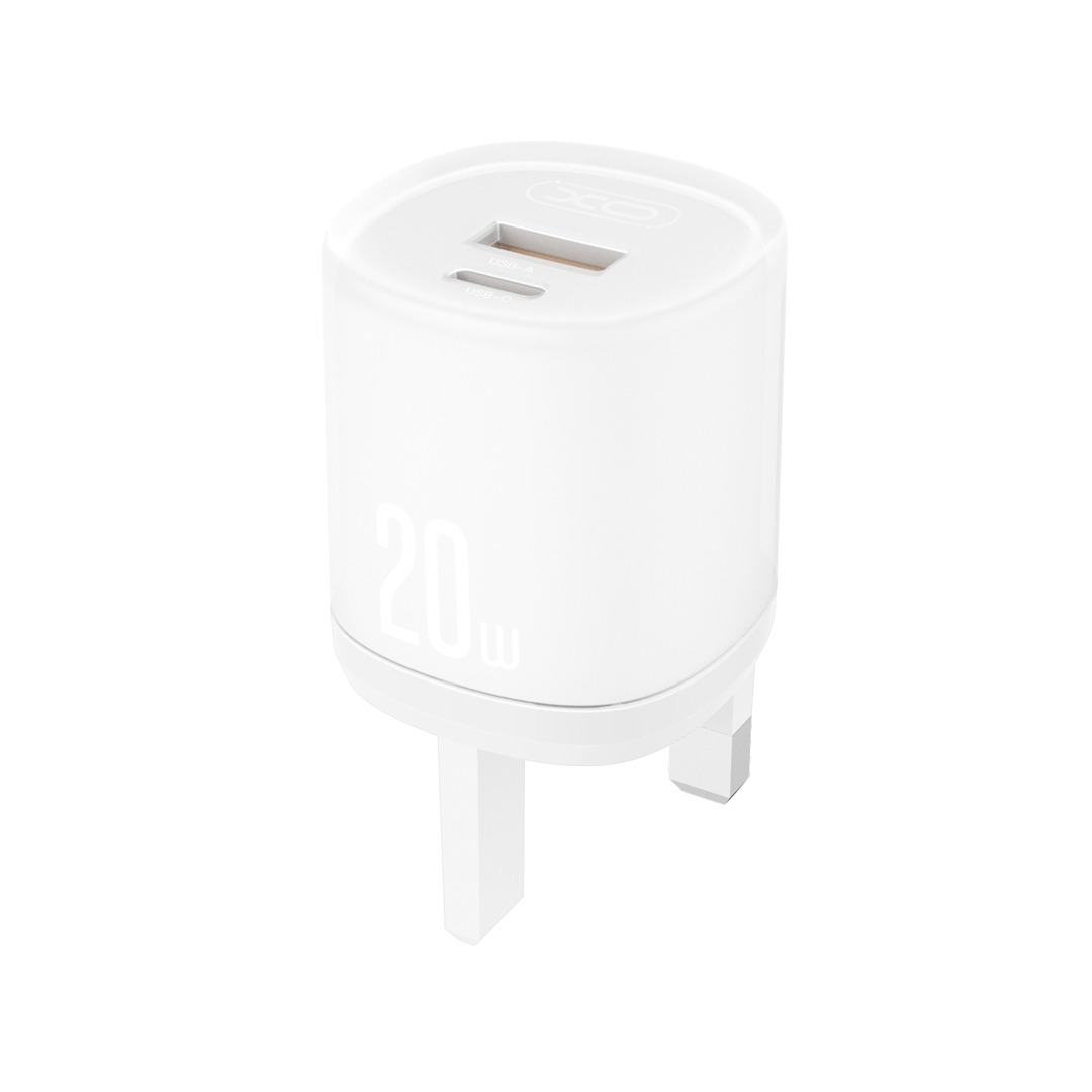 XO L144(UK) PD20W 1USB-A+1USB-C Γρήγορος Φορτιστής Λευκό XO L144(UK) PD20W 1USB-A+1USB-C Γρήγορος Φορτιστής Λευκό - Image 2
