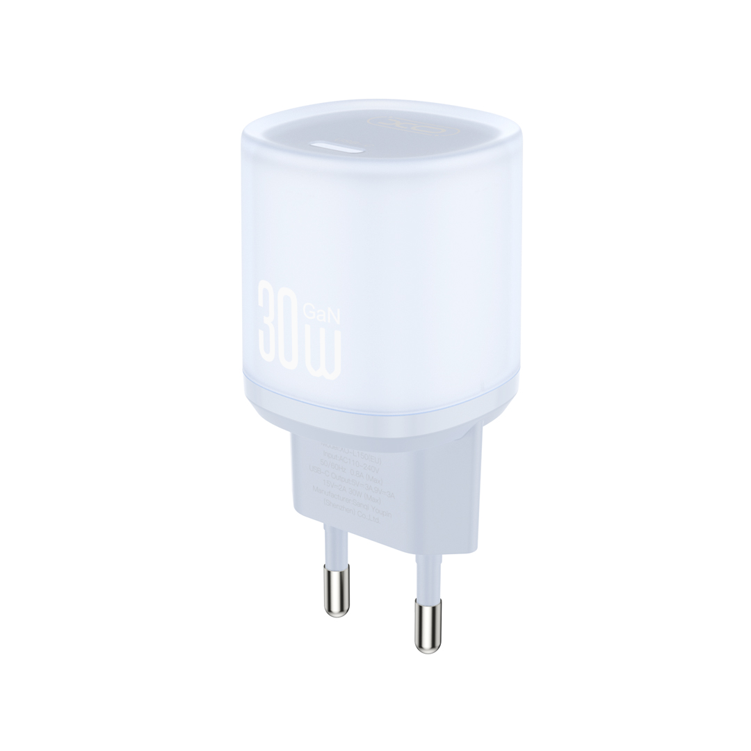 XO L150 (EU) 30W Μονός Γρήγορος Φορτιστής USB-C Μπλε XO L150 (EU) 30W Μονός Γρήγορος Φορτιστής USB-C Μπλε - Image 2