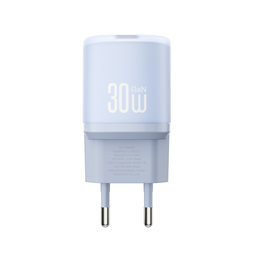 XO L150 (EU) 30W Μονός Γρήγορος Φορτιστής USB-C Μπλε XO L150 (EU) 30W Μονός Γρήγορος Φορτιστής USB-C Μπλε