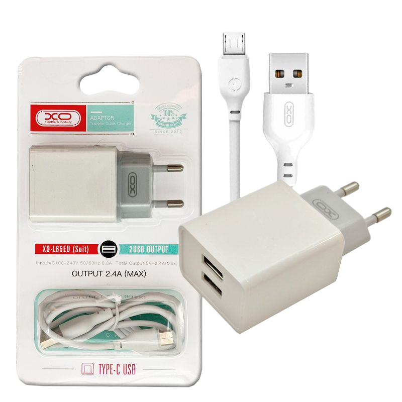 XO L65EU 2.4A Διπλής Θύρας USB Φορτιστής για Micro XO L65EU 2.4A Διπλής Θύρας USB Φορτιστής για Micro - Image 4