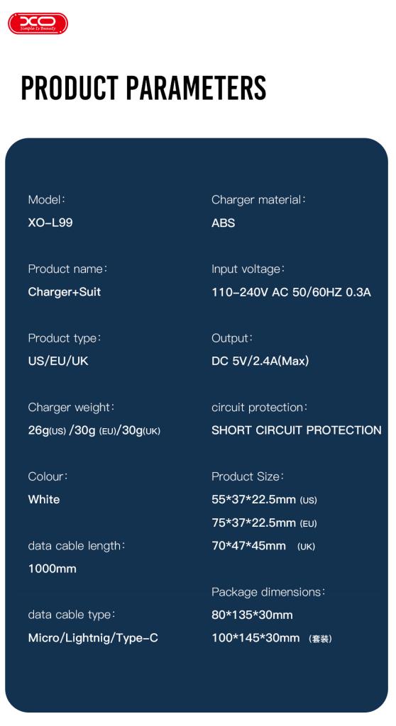 XO L99 2.4A Φορτιστής με Lightning Καλώδιο (NB103) XO L99 2.4A Φορτιστής με Lightning Καλώδιο (NB103) - Image 6
