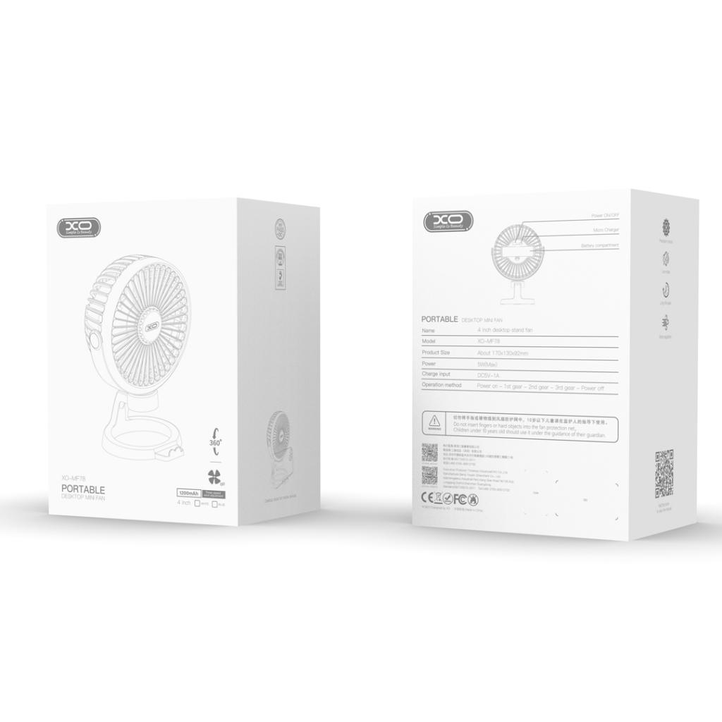 XO MF78 Επιτραπέζιος Ανεμιστήρας 4 ιντσών 1200mAh Άσπρο XO MF78 Επιτραπέζιος Ανεμιστήρας 4 ιντσών 1200mAh Άσπρο - Image 6