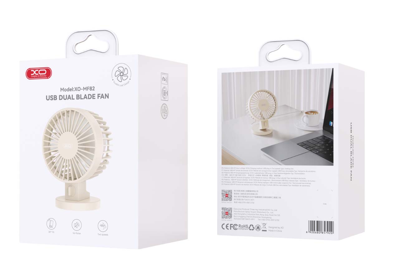 XO MF82 Επιτραπέζιος Ανεμιστήρας USB Διπλής Λεπίδας XO MF82 Επιτραπέζιος Ανεμιστήρας USB Διπλής Λεπίδας - Image 8