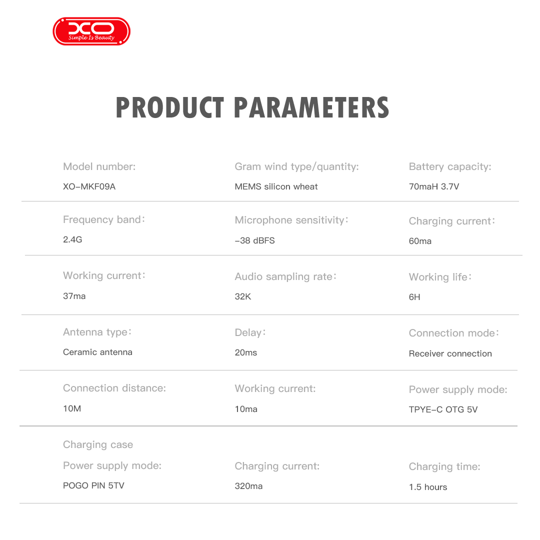 XO MKF09A TypeC 1 έως 2 ασύρματο μικρόφωνο κλιπ γιακά XO MKF09A TypeC 1 έως 2 ασύρματο μικρόφωνο κλιπ γιακά - Image 4