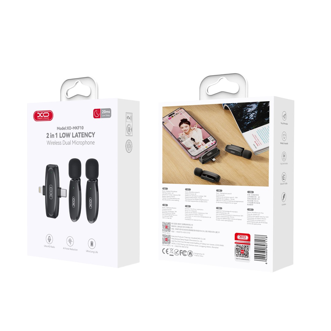 XO MKF10 Type-C+Lightning 2-σε-1 Ασύρματο Μικρόφωνο XO MKF10 Type-C+Lightning 2-σε-1 Ασύρματο Μικρόφωνο - Image 6