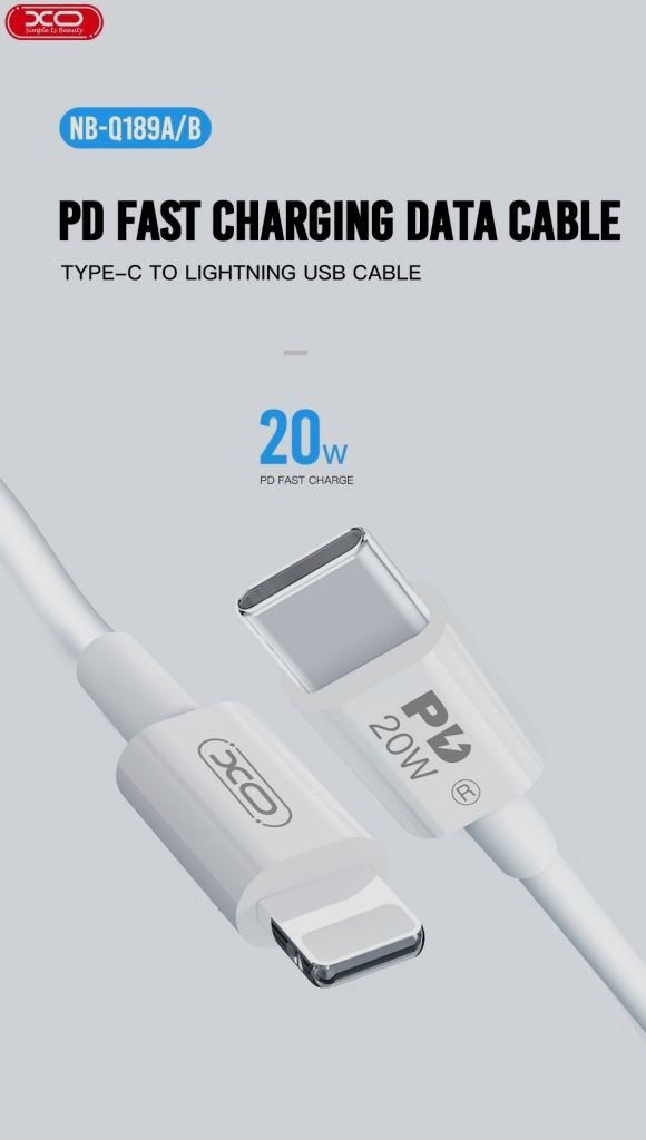 XO NB-Q189A PD 20W Καλώδιο Φόρτισης + Data Type-C σε Lightning 1m XO NB-Q189A PD 20W Καλώδιο Φόρτισης + Data Type-C σε Lightning 1m - Image 4