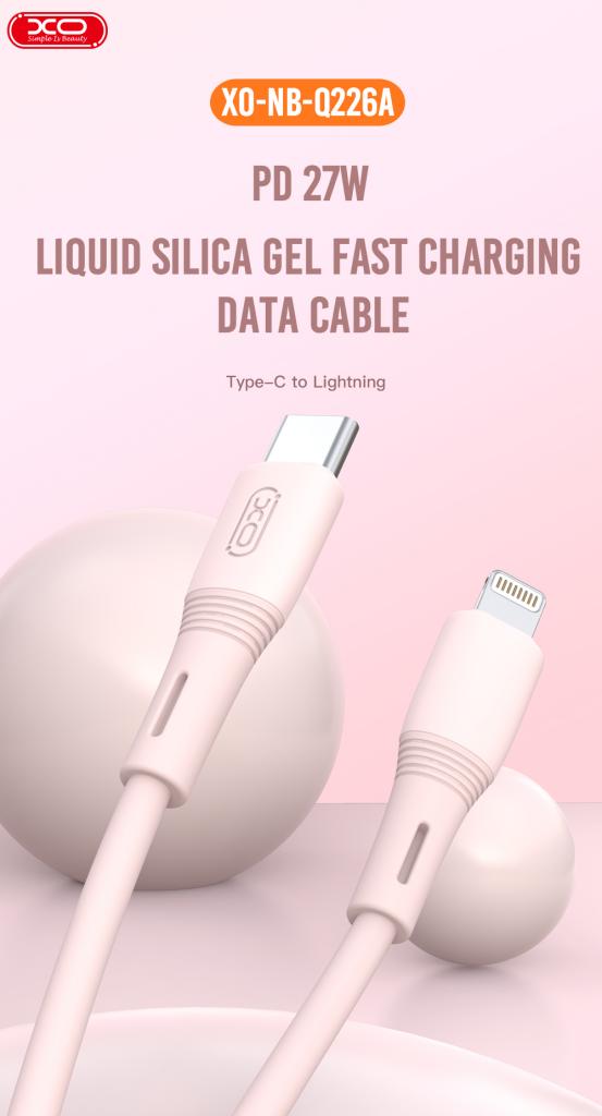 XO NB-Q226A Καλώδιο Φόρτισης - Data 27W Type-C σε Lightning 1m Ροζ XO NB-Q226A Καλώδιο Φόρτισης - Data 27W Type-C σε Lightning 1m Ροζ - Image 4