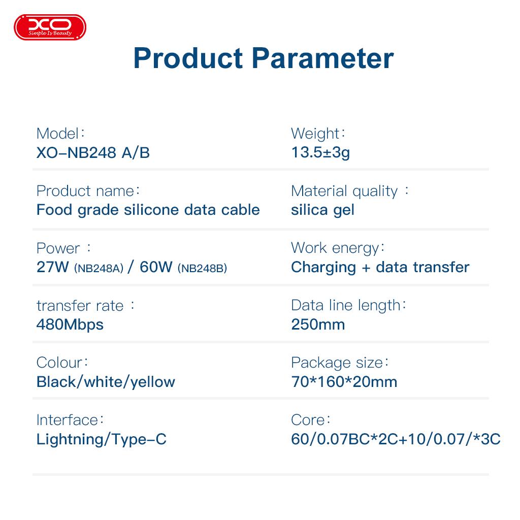 XO NB-Q248B Κοντό Καλώδιο Φόρτισης & Data 60W από Type-C σε Type-C 25cm Suluo Series Μαύρο XO NB-Q248B Κοντό Καλώδιο Φόρτισης & Data 60W από Type-C σε Type-C 25cm Suluo Series Μαύρο - Image 2