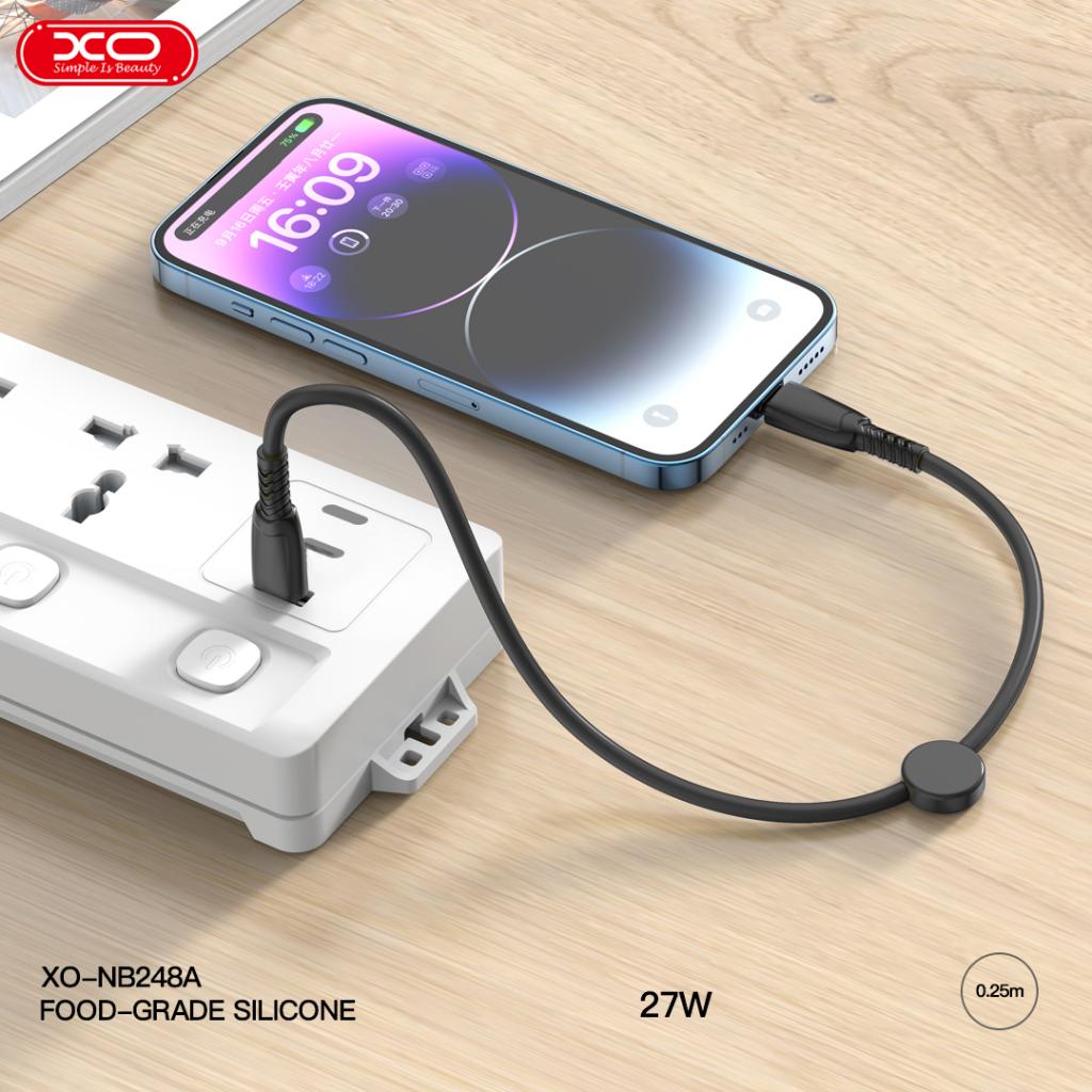 XO NB-Q248B Κοντό Καλώδιο Φόρτισης & Data 60W από Type-C σε Type-C 25cm Suluo Series Μαύρο XO NB-Q248B Κοντό Καλώδιο Φόρτισης & Data 60W από Type-C σε Type-C 25cm Suluo Series Μαύρο - Image 5