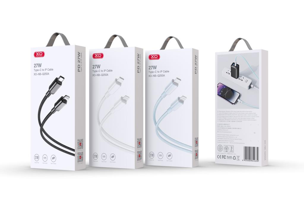 XO NB-Q250A Καλώδιο Φόρτισης + Data PD 27W Type-C σε Lightning PVC 1m Μπλέ XO NB-Q250A Καλώδιο Φόρτισης + Data PD 27W Type-C σε Lightning PVC 1m Μπλέ - Image 2