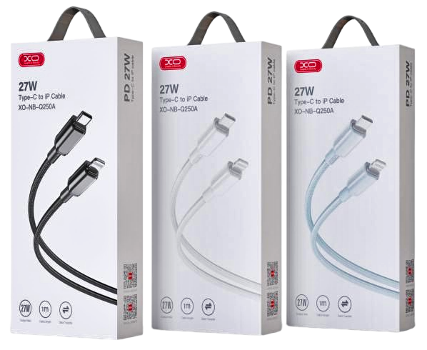 XO NB-Q250A Καλώδιο Φόρτισης + Data PD 27W Type-C σε Lightning PVC 1m Μπλέ XO NB-Q250A Καλώδιο Φόρτισης + Data PD 27W Type-C σε Lightning PVC 1m Μπλέ - Image 4