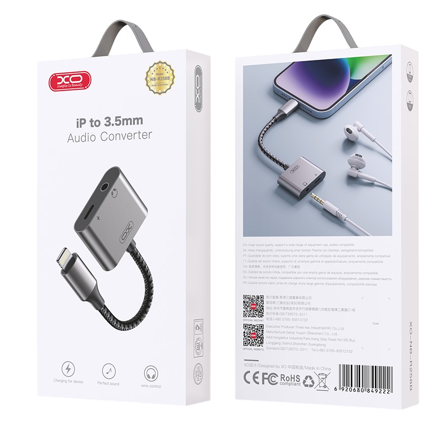 XO NB-R258B Αντάπτορας Lightning σε Lightning & 3.5mm XO NB-R258B Αντάπτορας Lightning σε Lightning & 3.5mm - Image 3