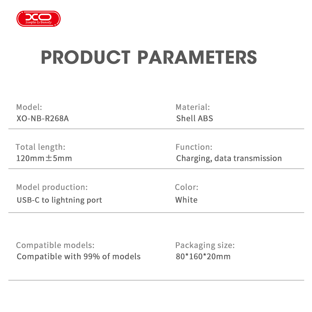 XO NB-R268A Καλώδιο Φόρτισης Type-c σε Lightning 27W XO NB-R268A Καλώδιο Φόρτισης Type-c σε Lightning 27W - Image 5