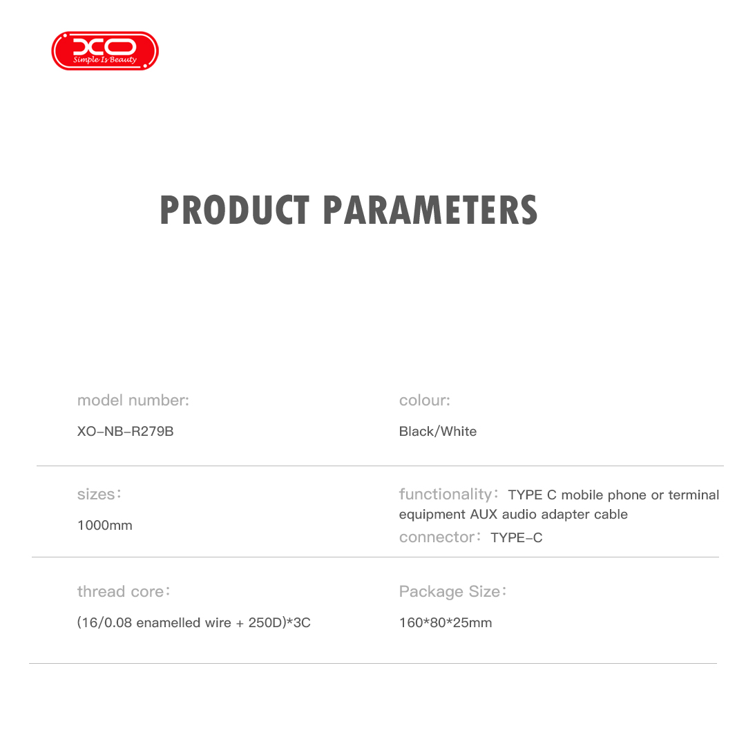 XO NB-R279B Type-c σε 3.5 Καλώδιο Ήχου Λευκό XO NB-R279B Type-c σε 3.5 Καλώδιο Ήχου Λευκό - Image 3