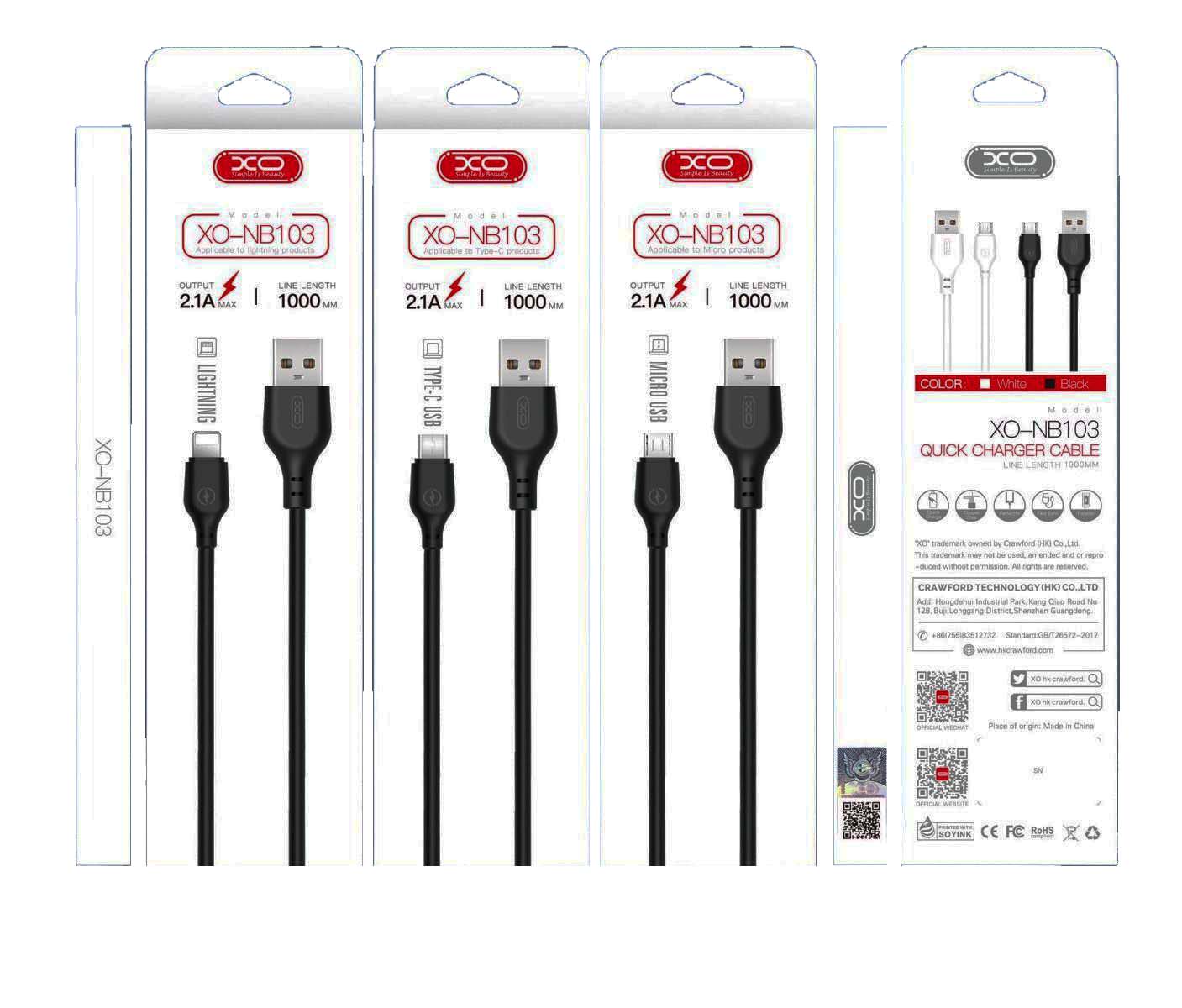 XO NB103 Καλώδιο Φόρτισης Micro 2m Άσπρο XO NB103 Καλώδιο Φόρτισης Micro 2m Άσπρο - Image 4