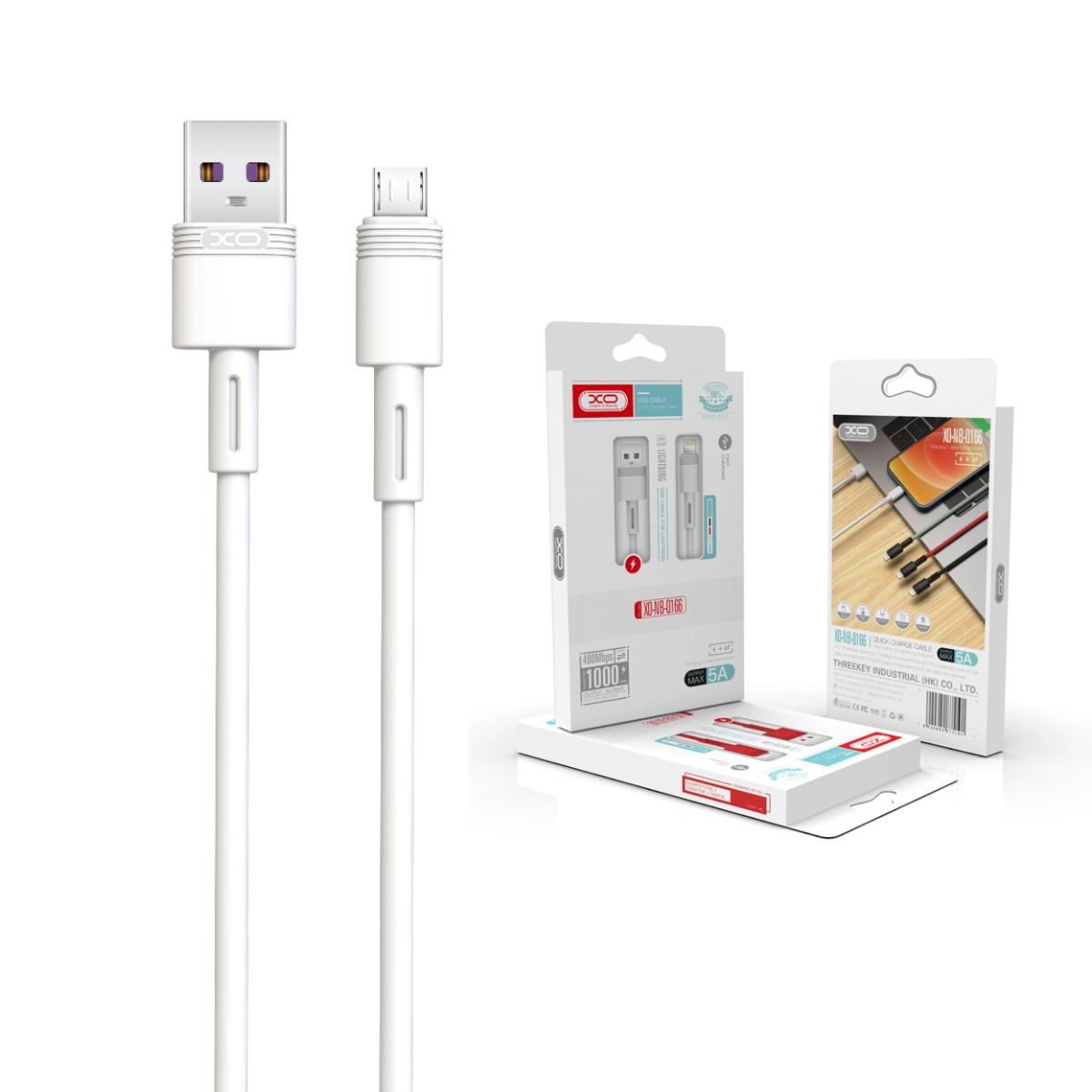 XO NB166 5A Καλώδιο Γρήγορης Φόρτισης για Micro Άσπρο XO NB166 5A Καλώδιο Γρήγορης Φόρτισης για Micro Άσπρο - Image 2