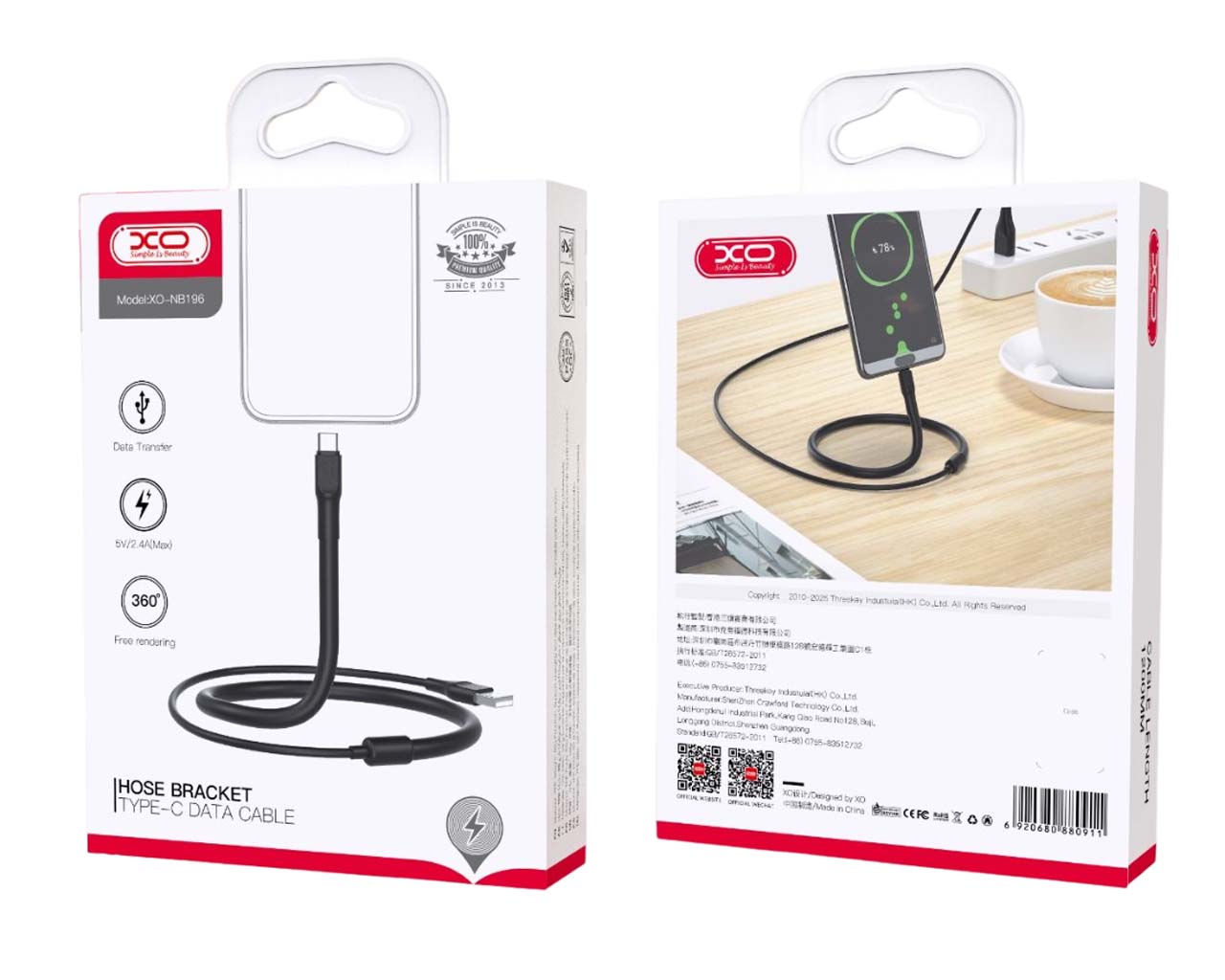 XO NB195 2 σε 1 usb Καλώδιο Φόρτισης Βάση για Lightning 1.2m XO NB195 2 σε 1 usb Καλώδιο Φόρτισης Βάση για Lightning 1.2m - Image 3