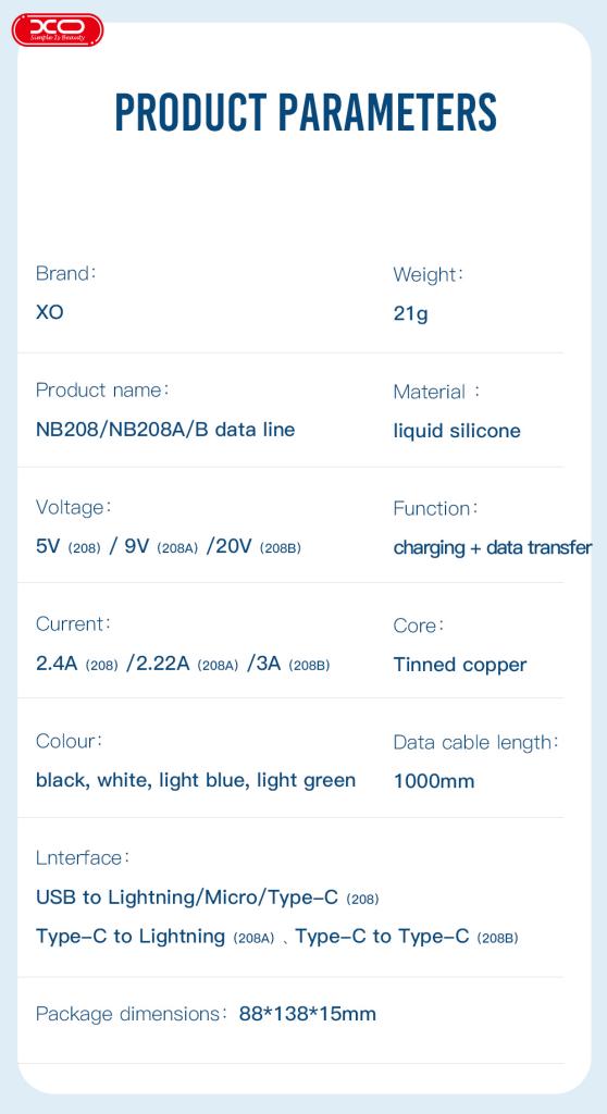 XO NB208B Καλώδιο Φόρτισης TypeC Σε TypeC 60W 1m Πράσινο XO NB208B Καλώδιο Φόρτισης TypeC Σε TypeC 60W 1m Πράσινο - Image 4