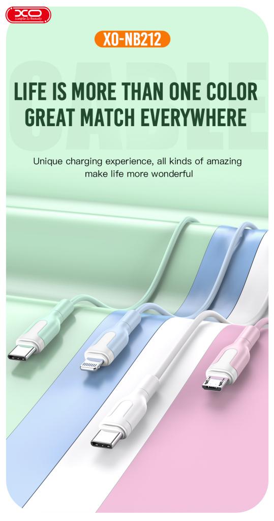 XO NB212 2.1A USB Καλώδιο Φόρτισης για Micro Μαύρο XO NB212 2.1A USB Καλώδιο Φόρτισης για Micro Μαύρο - Image 2