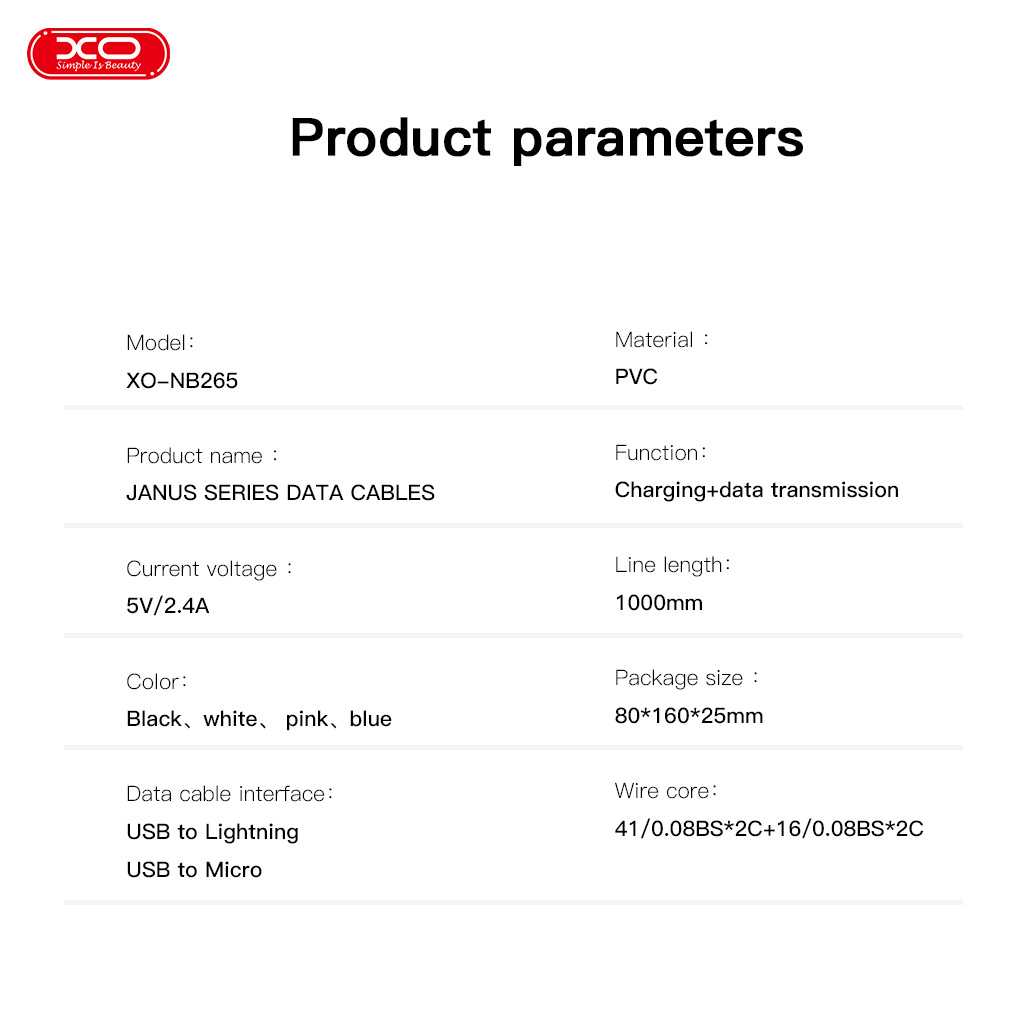 XO NB265 Μινιμαλιστικό Καλώδιο Micro Μπλε XO NB265 Μινιμαλιστικό Καλώδιο Micro Μπλε - Image 4