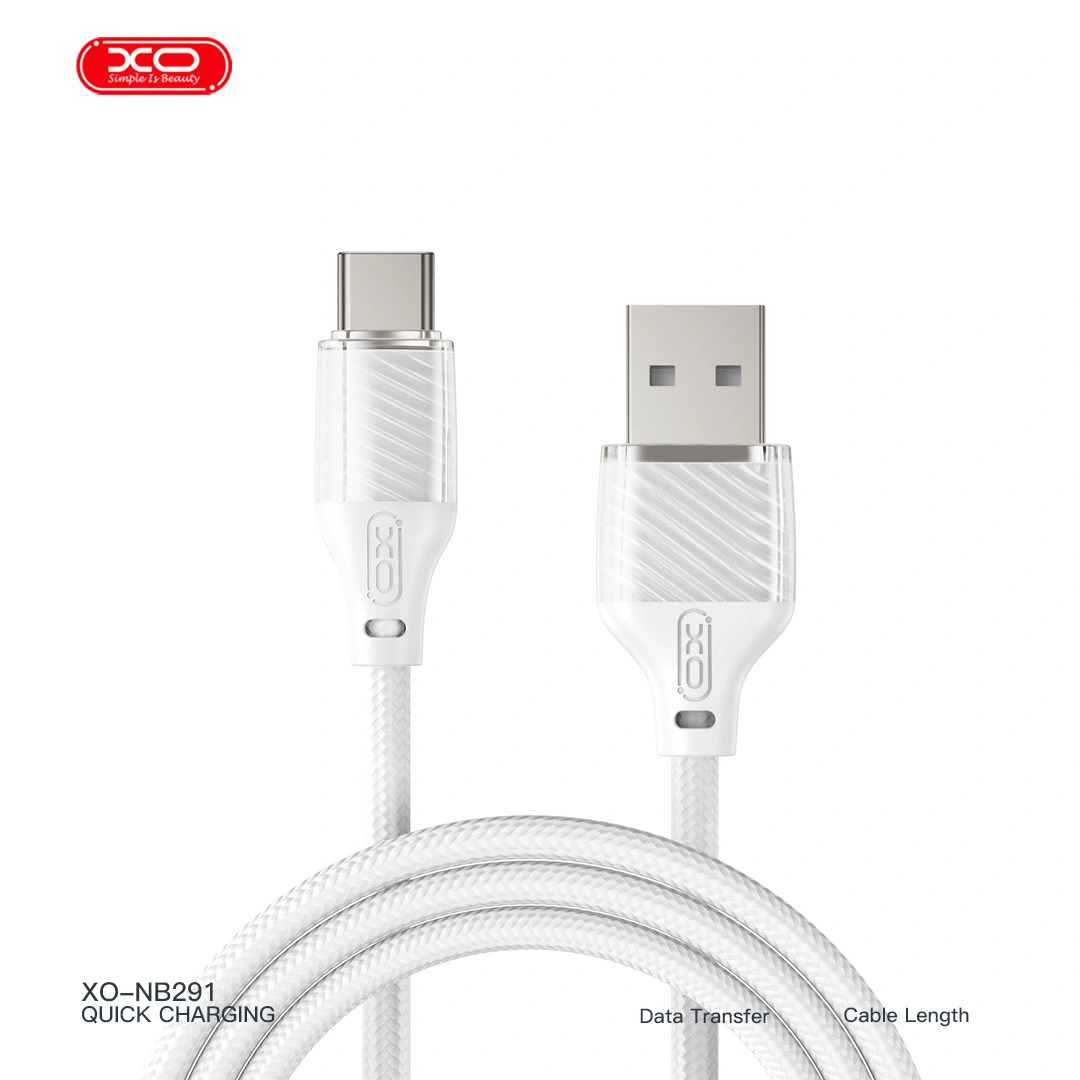 XO NB291 Καλώδιο Φόρτισης & Μεταφοράς Δεδομένων Type-C Braided 6A Λευκό XO NB291 Καλώδιο Φόρτισης & Μεταφοράς Δεδομένων Type-C Braided 6A Λευκό - Image 2