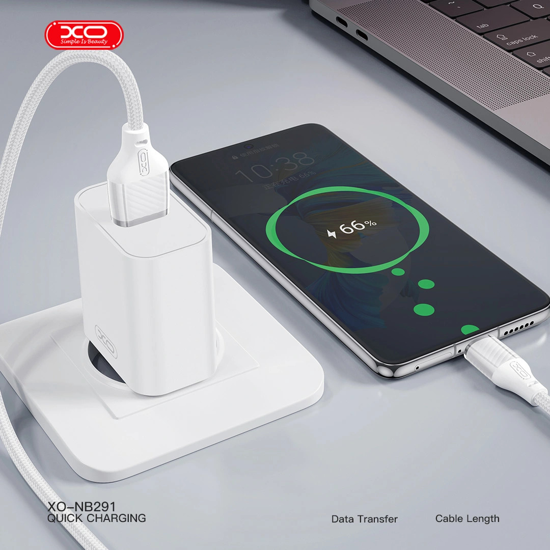 XO NB291 Καλώδιο Φόρτισης & Μεταφοράς Δεδομένων Type-C Braided 6A Λευκό XO NB291 Καλώδιο Φόρτισης & Μεταφοράς Δεδομένων Type-C Braided 6A Λευκό - Image 3