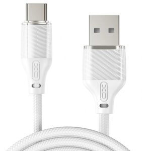 XO NB291 Καλώδιο Φόρτισης & Μεταφοράς Δεδομένων Type-C Braided 6A Λευκό