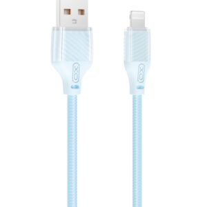 XO NB291 Καλώδιο Φόρτισης & Μεταφοράς Δεδομένων USB-A σε Lighting Πλεκτό 6A Μπλε 1m