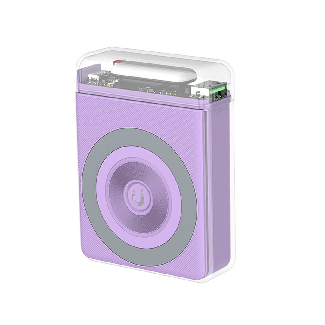 XO PR226 Mini Transparent Light Display Magnetic Absorption Fast Charging 10000mAh (Purple) XO PR226 Mini Transparent Light Display Magnetic Absorption Fast Charging 10000mAh (Purple) - Image 2
